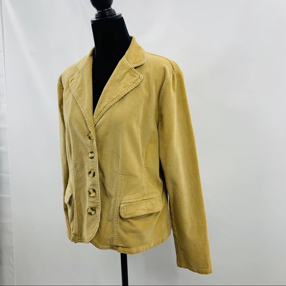St. John Bay Tan Corduroy Button Up Blazer - Picture 2 of 11